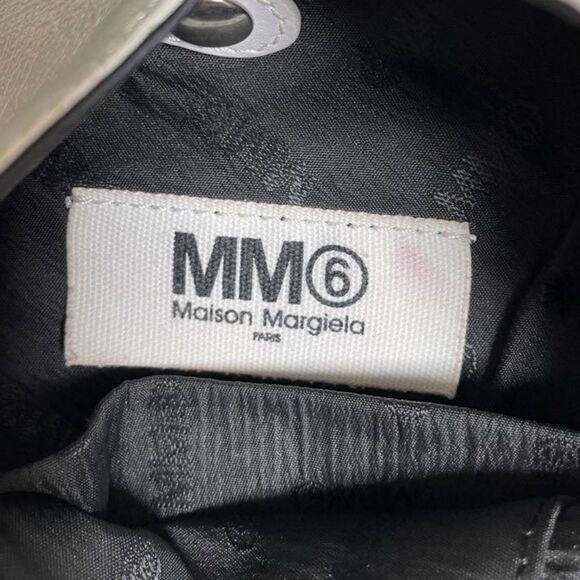 MM6 Maison Margiela Silver Foil Vegan Leather Triangle Top Handle Hobo Bag GUC - Picture 10 of 13